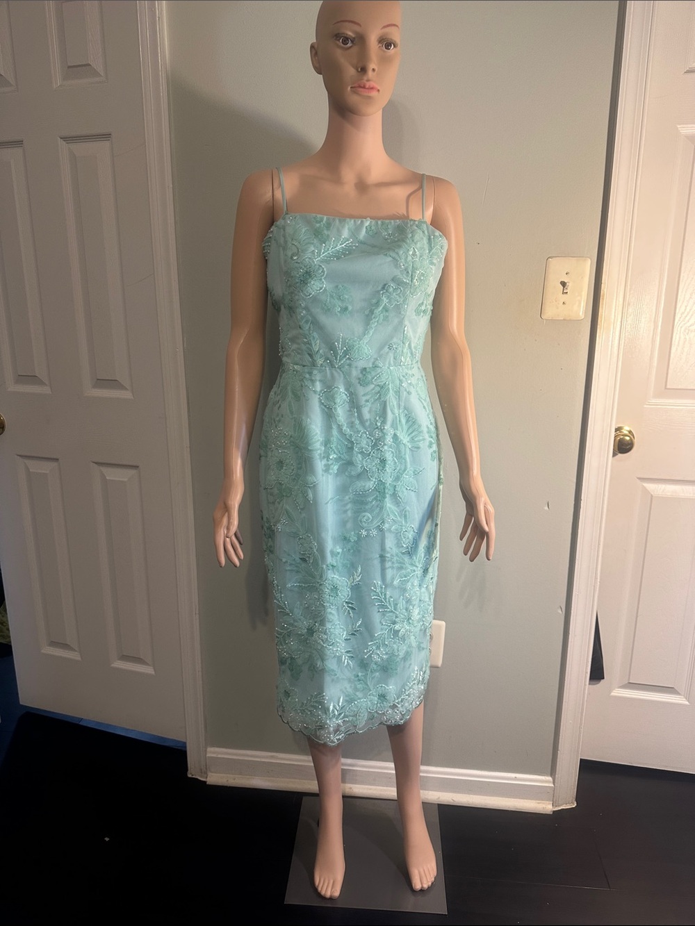 Dress the Population Mint Lace Midi Dress